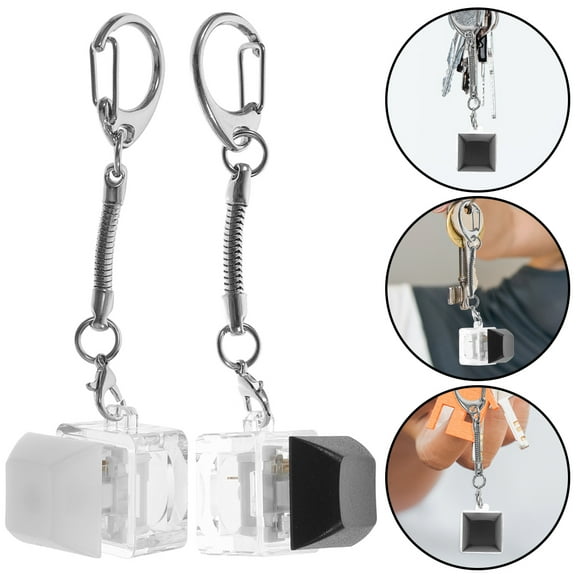 LULULION 2Pcs Mechanical Keycap Keychains Acrylic Bag Pendant Stylish Lightweight Accessory