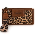 thumbnail image 6 of Wrangler Minimalist Wristlet Wallet with Phone Slot & RFID Protection & Smooth Zipper, Leopard, 6 of 7
