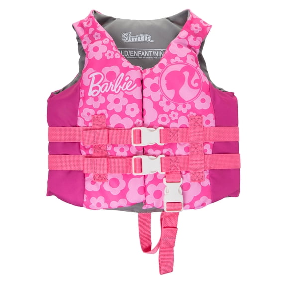 SwimWays Barbie Life Jacket (Unisex), for Kids 33-55lbs