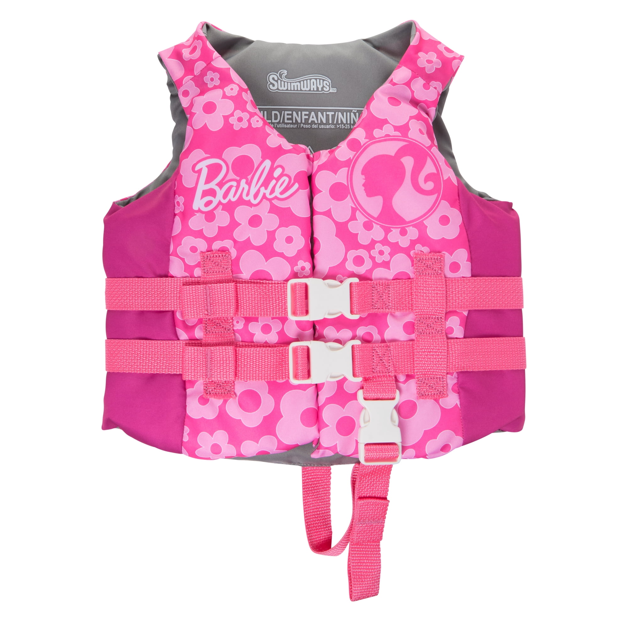 SwimWays Barbie Life Jacket (Unisex), for Kids 33-55lbs