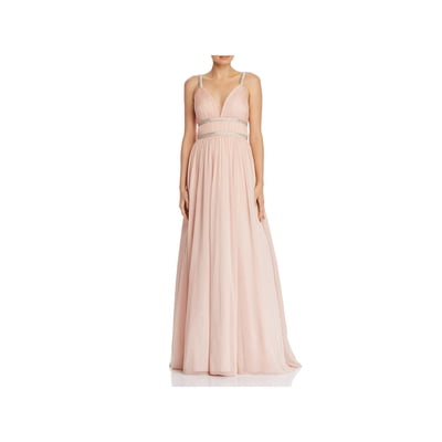 white christmas dresses Aidan Mattox Chiffon High Neck Sleeveless Gown main image 1