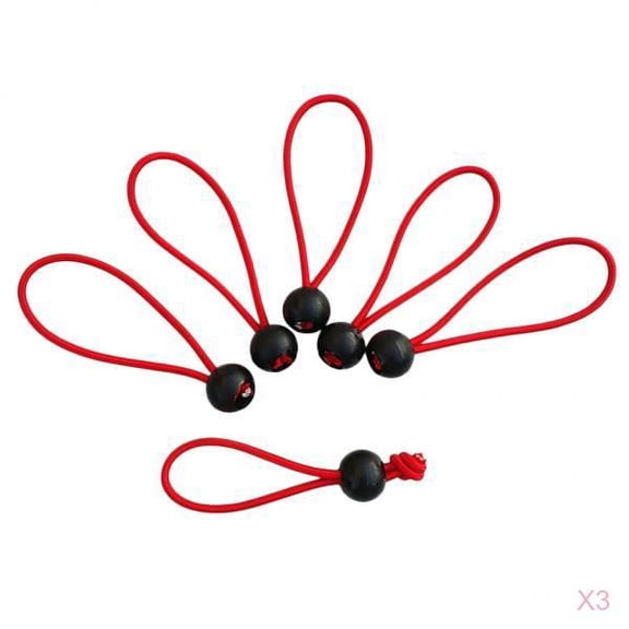1 Tarpaulin Ball s Shock Elastic Ball Tie Loop Cord Rope , Red 6 inch