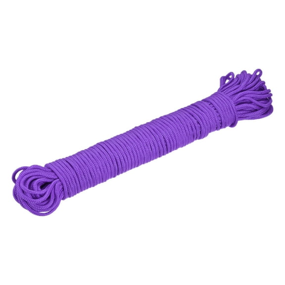 Uxcell Polypropylene Rope Braid Cord 50M/164ft 2mm Dia Purple for Indoor Outdoor Camping Clothes Line