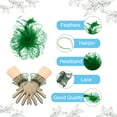 thumbnail image 4 of Uxcell Fascinators Hat Clip Set with Hair Clip and Short Floral Lace Gloves Tea Party Face Veil Hat Vintage Headwear Green, 4 of 7