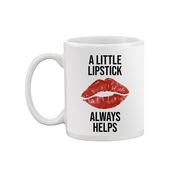 Little Lipstick Always Helps Mug - SPIdeals Designs,
