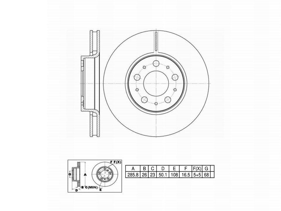 Winstop Brake Rotor, Front WS244325, Volvo S80 2006-1999