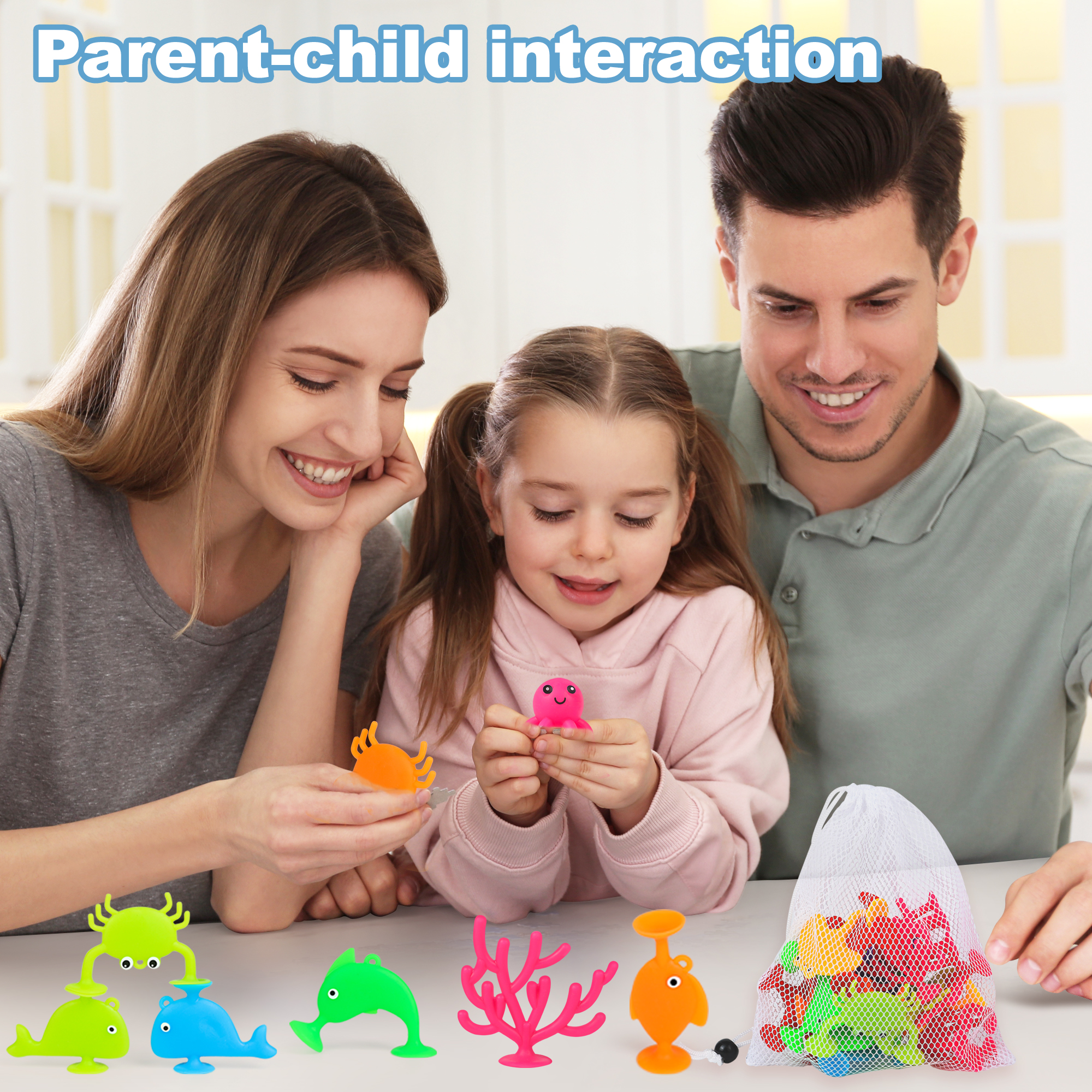 Norkbeng 18-Piece Silicone Ocean Animal Suction Cup Bath Toys photo 5