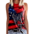 thumbnail image 3 of WEIWEN Patriotic Tank Tops for Women 4th of July Outfits American Flag Vest Glitter Rose Cross USA Graphic Cami Shirts Memorial Day Workout Independence Day Tees Red, XL, 3 of 5