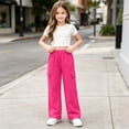 thumbnail image 5 of YgkuHd Girls Solid Multi Pocket Cargo Sweatpants Elastic Waist Relaxed Pants for Daily Active Wear Hot Pink 170, 5 of 8