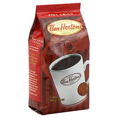 Tim Hortons Fine Grind Ground Coffee, 12 oz, (Pack of