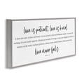 thumbnail image 2 of Stupell Industries Traditional Love Never Fails Proverb Gray Framed Giclee Art, 24 x 10, by Natalie Carpentieri, 2 of 8