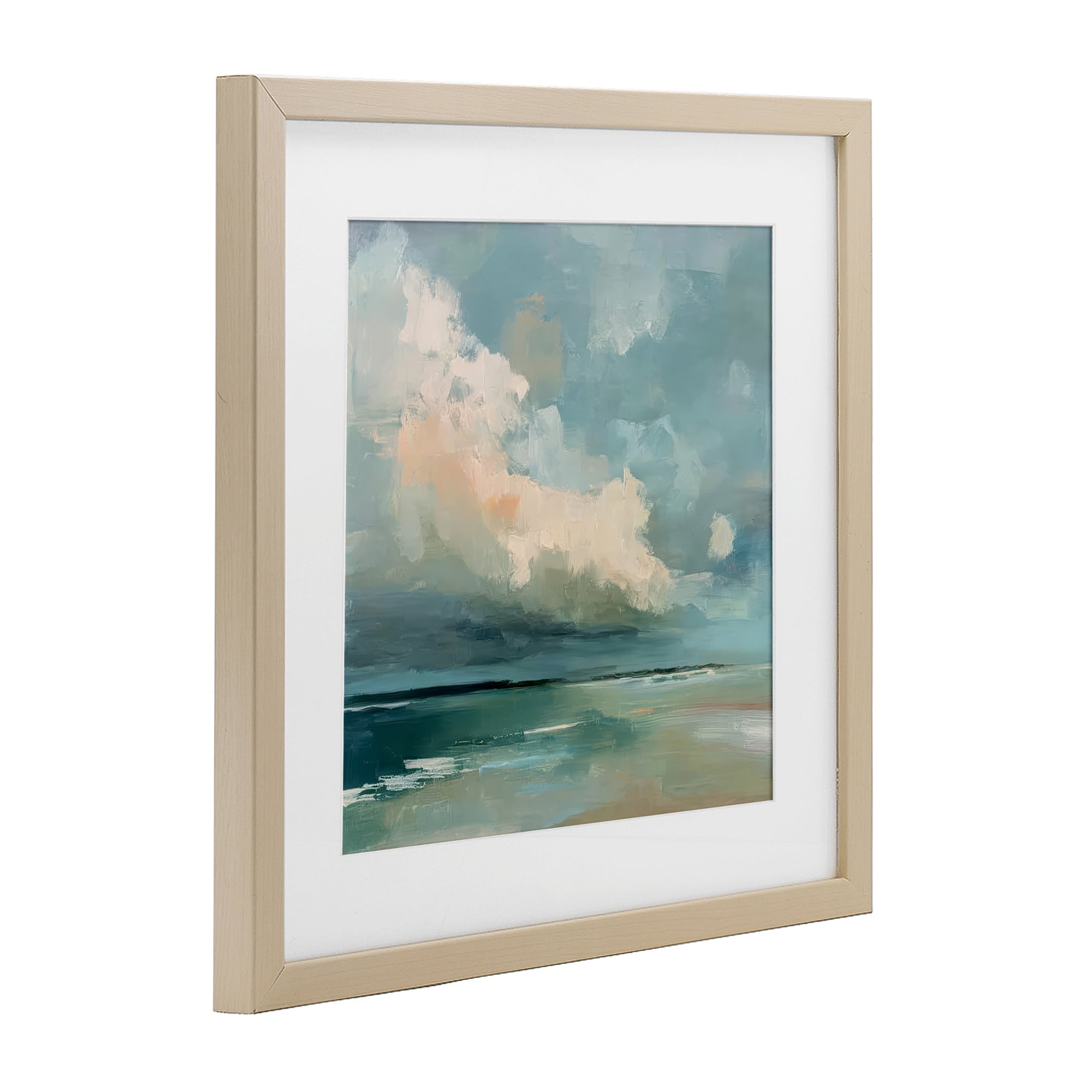 Stupell Industries Stormy Beach with Overhead Clouds Birch Framed Print Under Glass, design by Kim Curinga