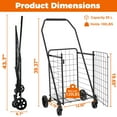 thumbnail image 2 of Dolly, Shopping Cart with open door,Grocery Cart on Wheels, Foldable Utility Shopping Carts with 360° Rolling Swivel Wheels for Groceries Laundry, Antique Black Hand Truck,Metal Furniture Dolly, 2 of 11