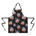 thumbnail image 2 of Pioneer Flower Floral Print Pattern Apron for Women and Men, Cotton Linen Waterproof with Pockets, Adjustable, 33x27 Inch for Kitchen, Gardening, BBQ, Salon, 2 of 6
