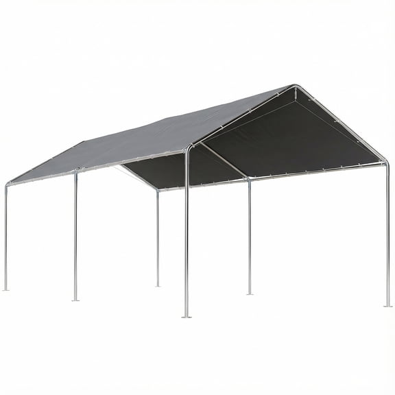 9.6' x 19.5' Heavy Duty Carport Canopy with Galvanized Steel Frame and Anchor Kit
