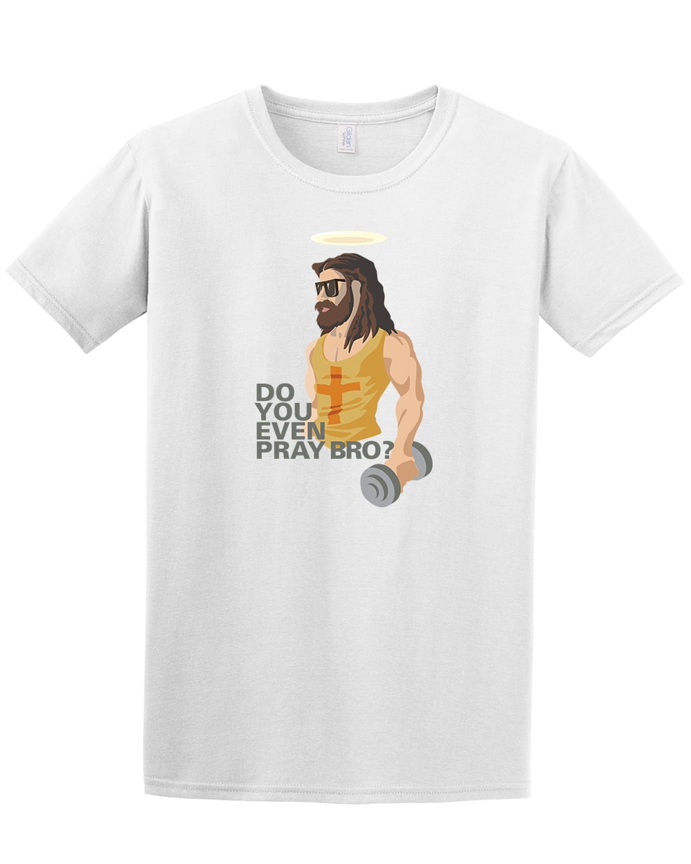 Do You Even Pray Bro Jesus Funny Christian T-Shirt-White-medium -  
