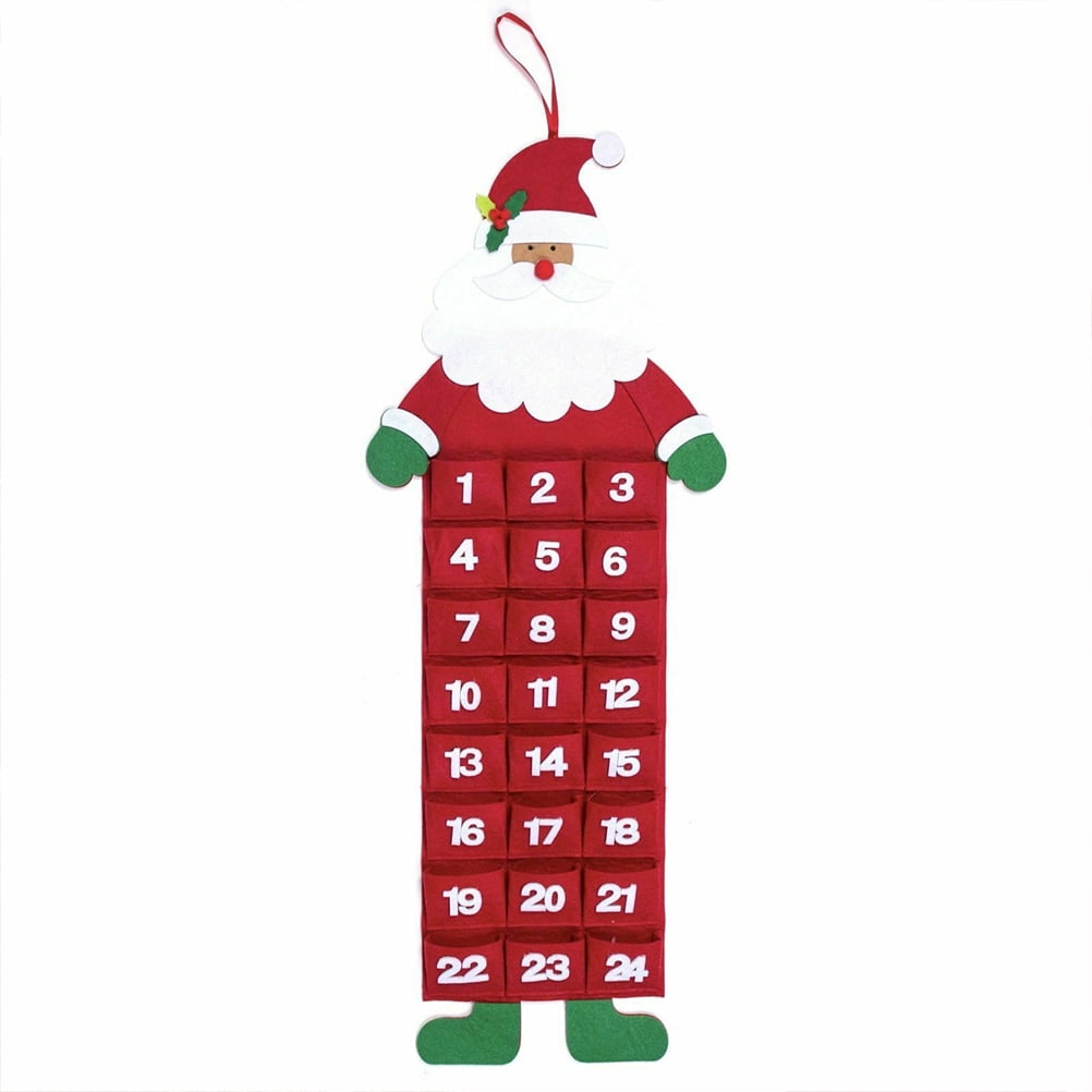 Felt Christmas Advent Calendar Santa Claus/Snowman/Deer Day Calendar Design  Hanging 24 Advent for Home or Office - Walmart.com