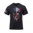 thumbnail image 1 of Rothco US Flag Bearded Skull T-Shirt - Black, XL, 1 of 2