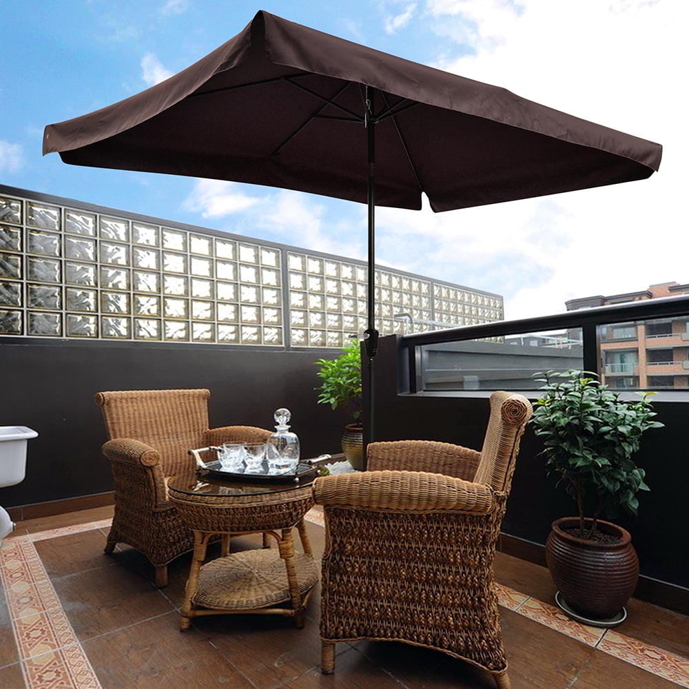 Yescom 10x6.5ft (2x3m) Rectangle Aluminum Outdoor Patio Umbrella w Valance Sunshade Crank... by Yescom