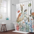 thumbnail image 3 of Sea Turtle Summer Marine Life Bathroom Shower Curtain, Fish Coral Starfish Waterproof Washable Soft Bath Curtain for Bathtub Decor with 12 Hooks&Grommet, 54x78 Inch, 3 of 9
