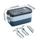 thumbnail image 2 of Oferta por tiempo limitado!Fiambrera sellada con 2 compartimentos y cubiertos, perfecta para comidas en el trabajo y de viaje, apta para microondas y lavavajillas, 2 of 2