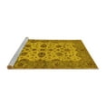 thumbnail image 2 of Ahgly Company Machine Washable Indoor Round Oriental Yellow Traditional Area Rugs, 7' Round, 2 of 4