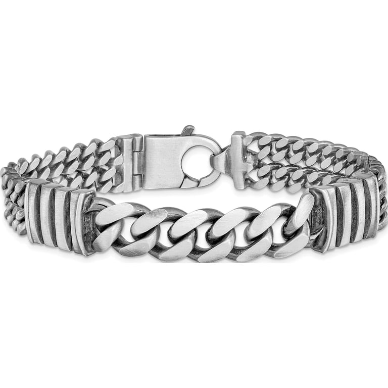 SILVER925 DOUBLE BRACELET/シルバー/ブレスレット Jewelry by Sweet Pea Sterling Silver Mens Antiqued Brush Double