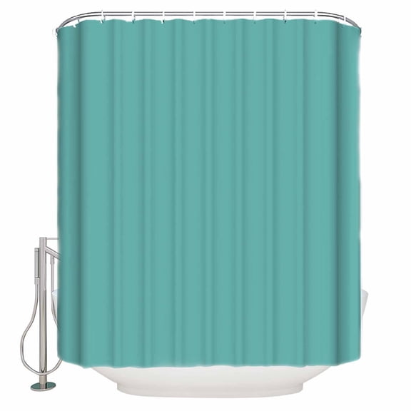 Pure Lake Green Bathroom Shower Curtains with 12 Hooks Polyester Waterproof Shower Curtain for Stalls and Bathtubs Modern Solid Color Minimalist Art Decorative Bathroom Privacy Curtain 60x72 Inches