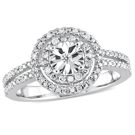 miabella 15 carat tw diamond sterling silver double halo split shank engagement ring walmartcom - Walmart Jewelry Wedding Rings miabella 15 carat tw diamond sterling silver double halo split shank engagement ring walmartcom - Walmart Jewelry Wedding Rings