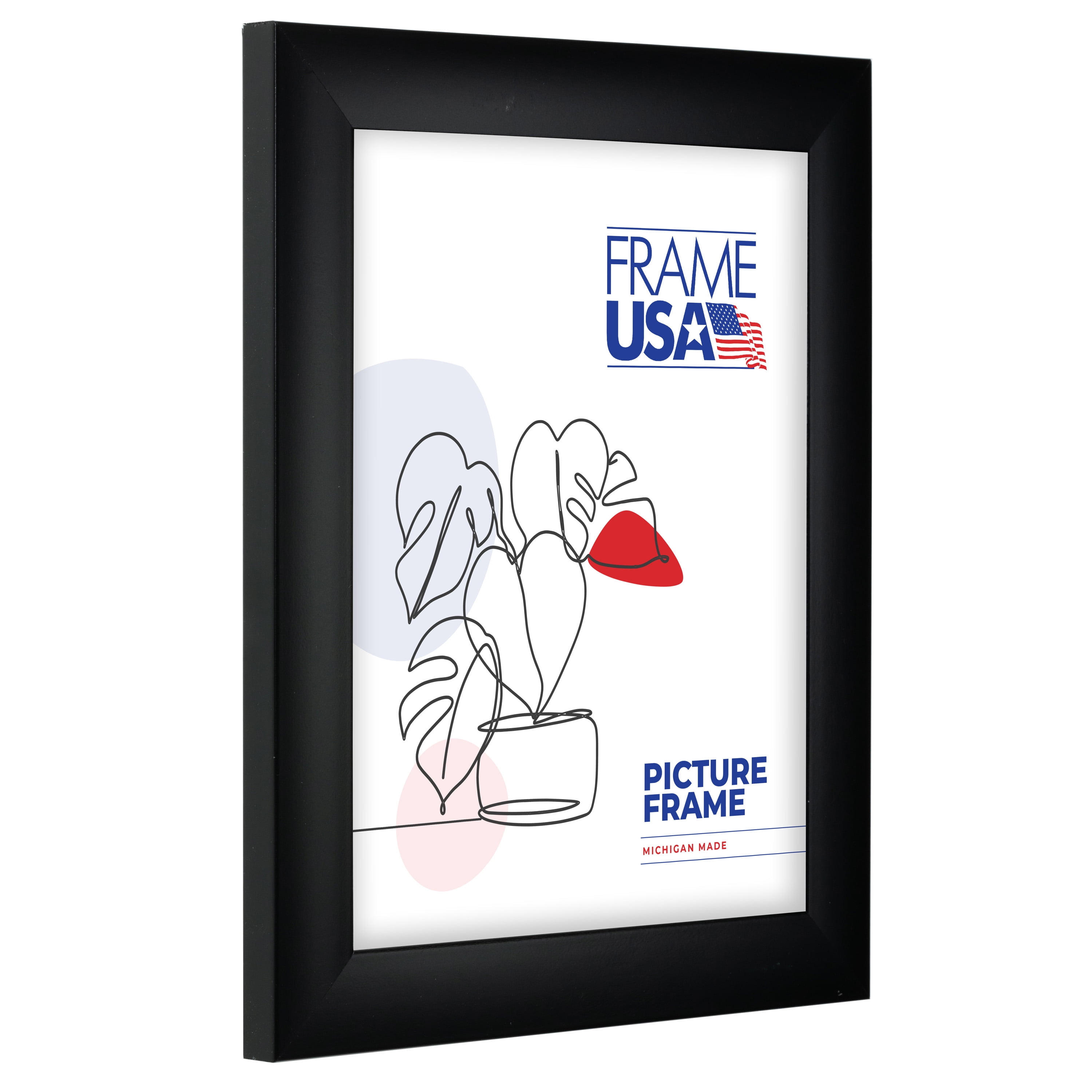 18x24 Picture Frame – Black Simply Poly Style 205-10, 1.25 Inch Polystyrene Moulding, Includes Plexiglass and Backing –&nbsp;Wall Display Frame for Art, Posters, or Photos – Frame USA
