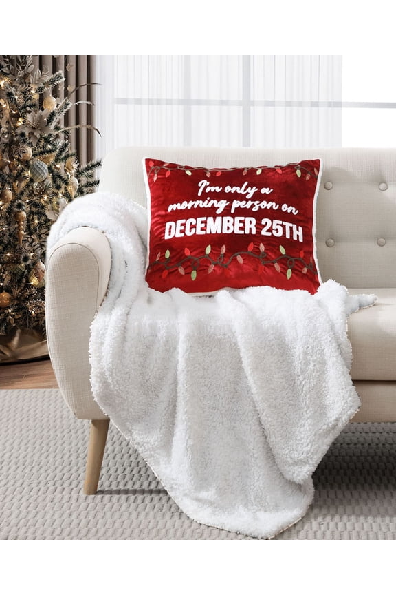 Morning Person Decorative Pillow, 20 x 20, Red