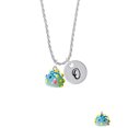 thumbnail image 2 of Delight Jewelry Resin Blowfish Silvertone Script Initial Disc - O - Charm Necklace, 20"+3", 2 of 4