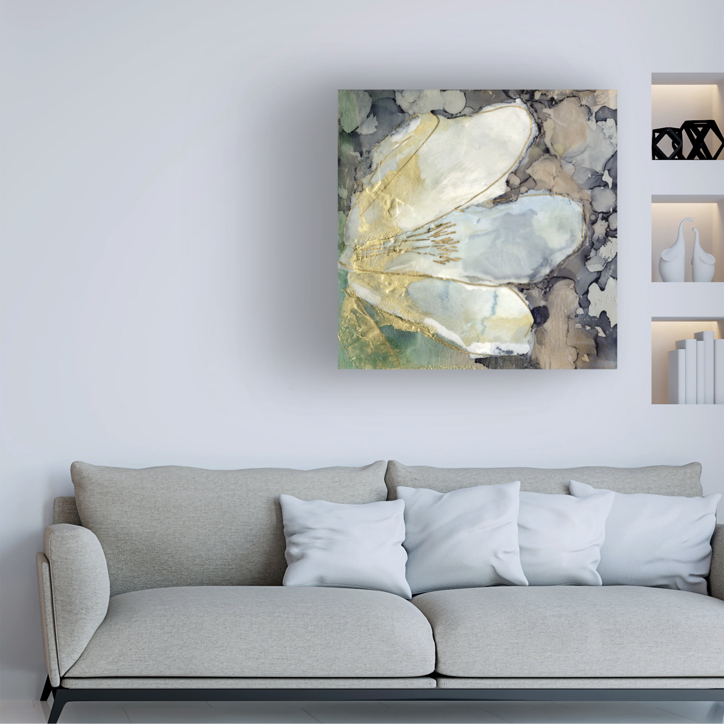 Jennifer Goldberger 'Abstracted Lily II' Canvas Art
