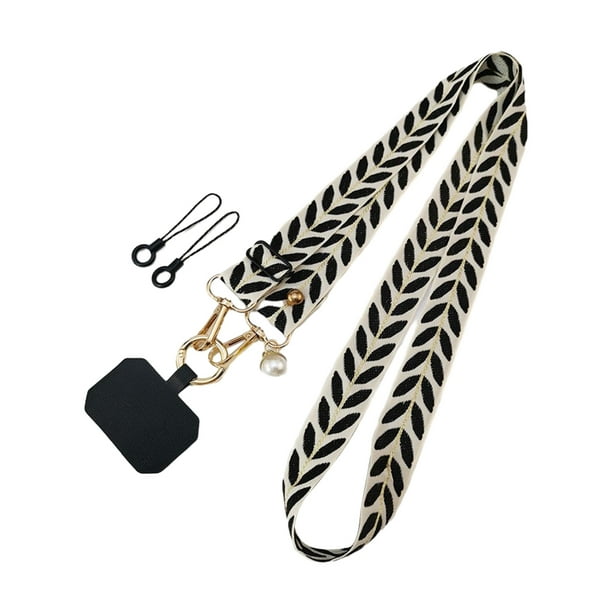 Seitruly Cordón duradero con costuras finas y correa ancha para el cuello resistente al desgarro para teléfono móvil Videojuegos y accesorios negro