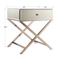 thumbnail image 5 of Weston Home Downey X Base Mirrored Campaign End Table, Champagne Gold, 5 of 9