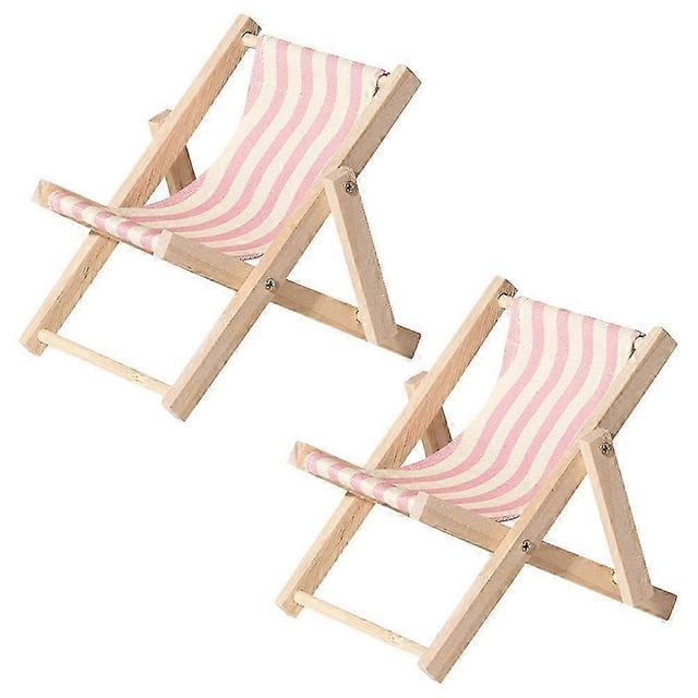 2pcs Household Decorative Phone Stand Creative Beach Chair Shape Cellphone Bracket Desktop Ornament