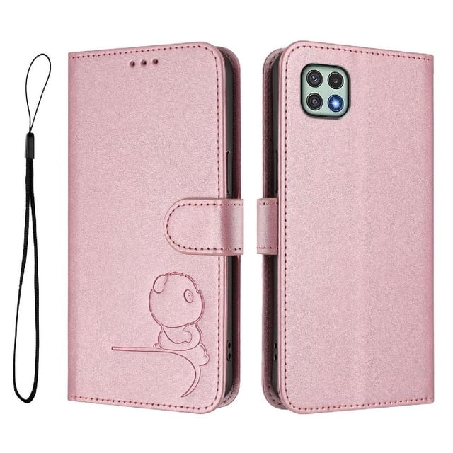 Flip Case for Samsung Galaxy A22 5G RFID Blocking Magnetic Clasp Wallet Case with 3 Card Slots and Kickstand Function