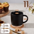 thumbnail image 2 of Vesteel Coffee Mugs Set of 4, 11 Ounces Porcelain Coffee Cups with handle, Ceramic Stoneware Mug for Milk, Coffee, Hot Cocoa, Microwave & Dishwasher Safe, Matte Black, 2 of 9