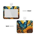 thumbnail image 2 of Susaid Colorful Cloud Butterfly Sunflower Print ID Badge Holder with Double-Sided Windows Horizontal Hard Plastic Case Black Card Protector Pouch for Office School ID Credit Cards, 2 of 7