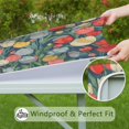 thumbnail image 6 of Pioneer Flower Floral Print Pattern Square Fitted Tablecloth with Elastic Edge,Square Table Cover,Washable Elastic Table Cover for Home Kitchen Party Decor 36"x36", 6 of 6