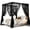 Black, variant on Lace Canopy bed curtains Set canopy Curtains with Tie-Backs for King Bed Canopy curtains for Gothic Bedroom Decor not include pole