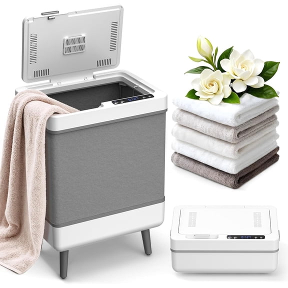 Auseo Foldable Towel Warmer, 35L Electric Hot Towel Warmer Bucket with 2 Modes, Adjustable Timer, LED Display, Fragrance Holder