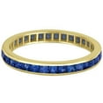 thumbnail image 2 of Princess-Cut Blue Sapphire Eternity Ring Band 14k Yellow Gold (1.36ct), 2 of 3