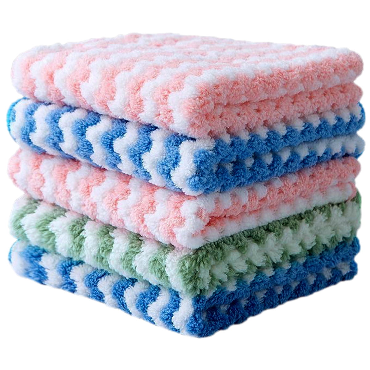 9pcs Soft Reusable Dish Towels, Thickened Coral Fleece Cleaning Rags,  Household Absorbent Non-shedding Dishwashing Cloth, Double-sided Embossed  Rag, Kitchen Supplies