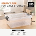 thumbnail image 3 of Superio 1.05 Quart Mini Clear Plastic Storage Container with Lid, Stackable Small Organizer Box for Crayons, Art Supplies, Beads, Sewing, Stationery & Food Storage, 4 Pack, 3 of 11