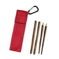 thumbnail image 1 of Palillos de viaje portátiles, plegables y desmontables con bolsa de almacenamiento, de madera de uso múltiple. Marrón, 1 of 9