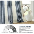 thumbnail image 5 of DriftAway Farmhouse Vertical Striped Linen Blend Textured Light Filtering Semi Sheer Curtains for Living Room Bedroom 108 Inches Long Drapes 2 Panels Broad Striped Linen Dark Blue, 5 of 8