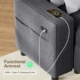 thumbnail image 6 of U-Shaped Sectional Sleeper Sofa Bed 105", Pull-Out Bed with 5-Position Reclining Backrest, Reversible Chaise with 2 Storage Compartments & Built-In USB Port, Space-Saving Living Room Furniture, 6 of 9