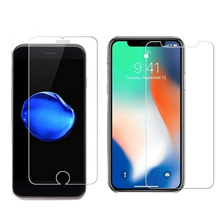 Welling 2Pcs Front Rear Tempered Glass Screen Protector for iPhone 6 7 8 Plus XR XS Max