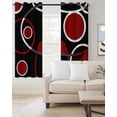 thumbnail image 2 of Black Red Blackout Curtains for Bedroom Living Room Darkening Curtains 84 Inch Length 2 Panels Set White Circle Geometric Abstract Texture Window Curtain Window Treatment Grommet Drapes 52"x84", 2 of 9